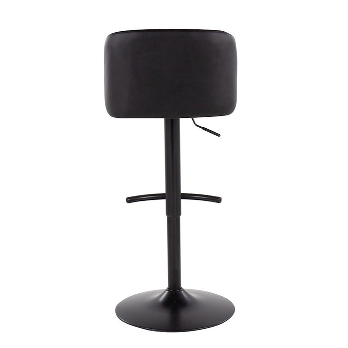 LumiSource Toriano Adjustable Bar Stool, Set of 2, Black- BS-TORIANOPU-RT2BKBK2
