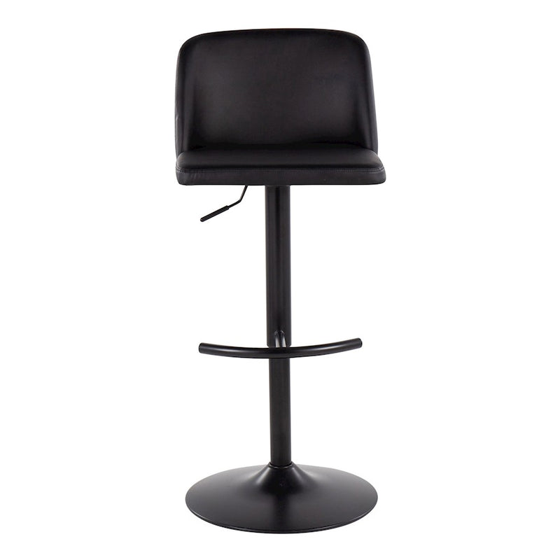 LumiSource Toriano Adjustable Bar Stool, Set of 2, Black- BS-TORIANOPU-RT2BKBK2