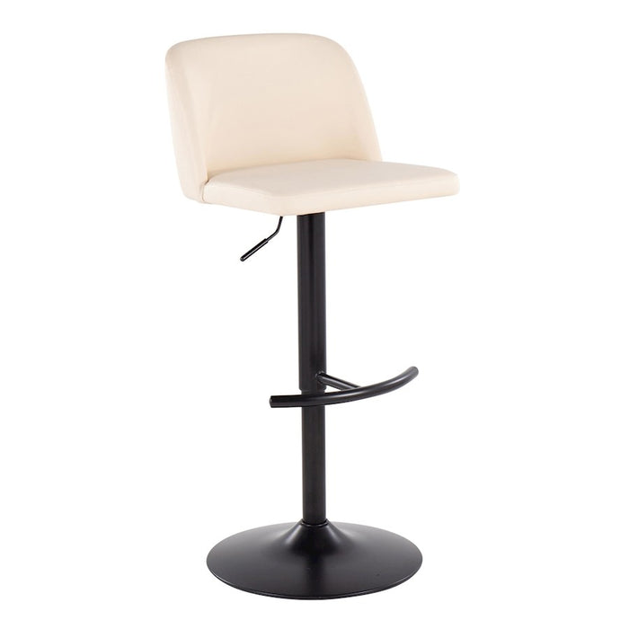 LumiSource Toriano Bar Stool, Set of 2, Black/Cream