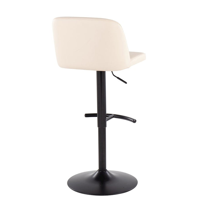 LumiSource Toriano Bar Stool, Set of 2, Black/Cream