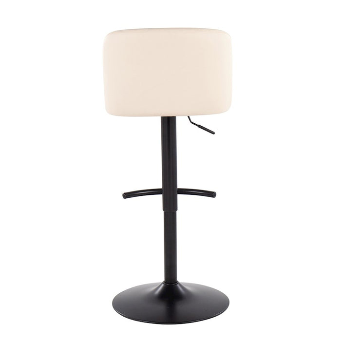LumiSource Toriano Bar Stool, Set of 2, Black/Cream