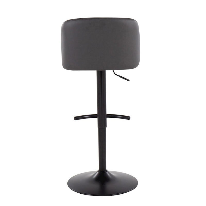 LumiSource Toriano Bar Stool, Set of 2, Black/Grey