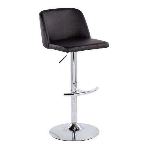 LumiSource Toriano Bar Stool, Set of 2, Chrome/Black