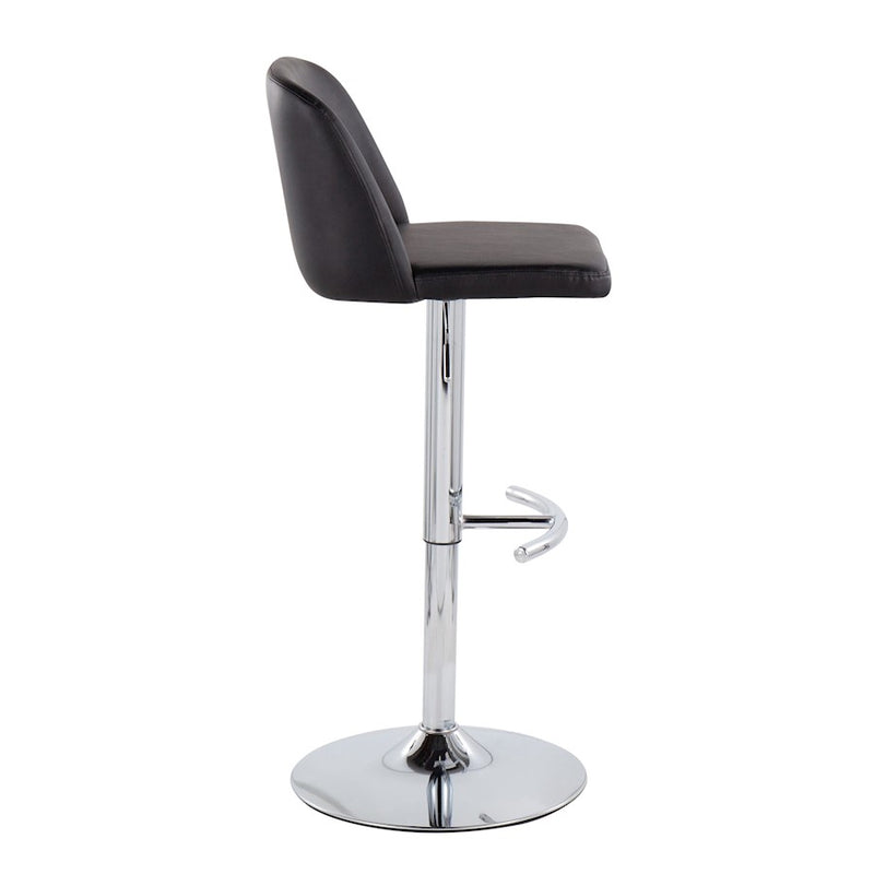LumiSource Toriano Bar Stool, Set of 2, Chrome/Black