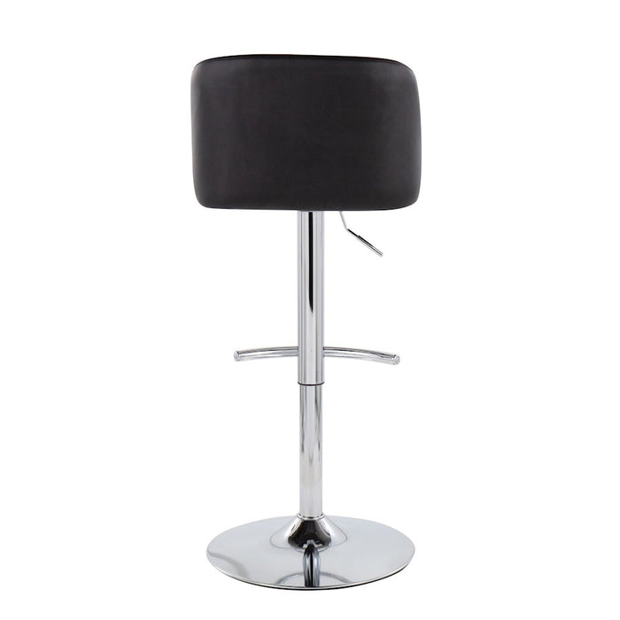 LumiSource Toriano Bar Stool, Set of 2, Chrome/Black