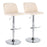 LumiSource Toriano Bar Stool, Set of 2, Chrome/Cream - BS-TORIANOPU-RT2CHRMCR2