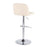 LumiSource Toriano Bar Stool, Set of 2, Chrome/Cream