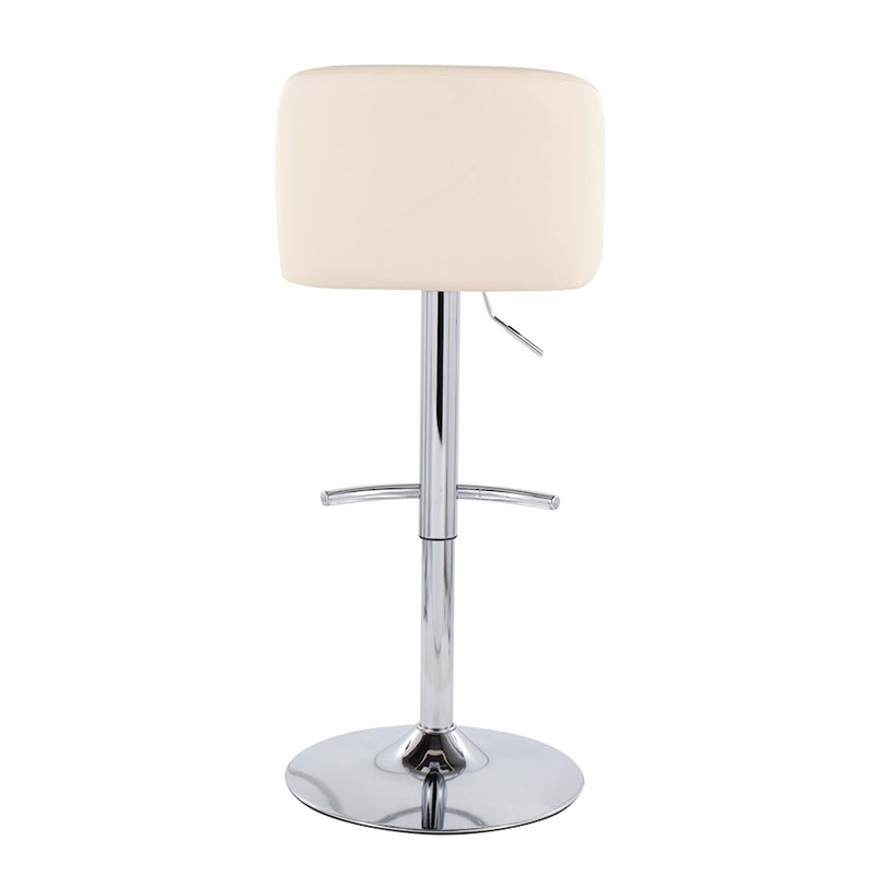 LumiSource Toriano Bar Stool, Set of 2, Chrome/Cream