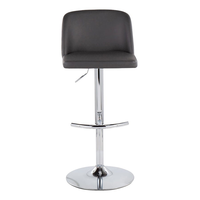 LumiSource Toriano Bar Stool, Set of 2, Chrome/Grey