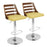 LumiSource Trevi Adj Barstool, Set/2, Chrome/Walnut/Green - BS-TRV2-SWVRECWLGN2