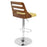 LumiSource Trevi Adj Barstool, Set/2, Chrome/Walnut/Green