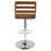 LumiSource Trevi Adj Barstool, Set/2, Chrome/Walnut/Green