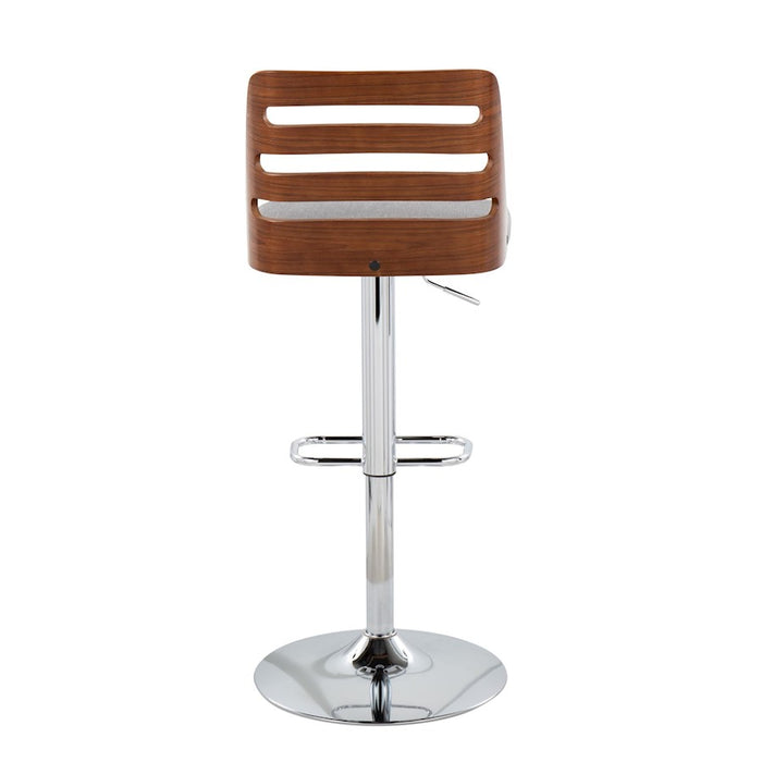 LumiSource Trevi Barstool, Set of 2, Chrome/Walnut/Grey