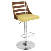 LumiSource Trevi Barstool | Walnut and Green Mid-Century Modern | Kitchen & Bar Seating | 19.25 x 17.5 x 43.5 in H | Model BS-TRVWL-GN