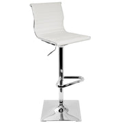 LumiSource Master Barstool | White PU Leather and Chrome | Kitchen, Bar & Break Room Seating | 18 x 15.5 x 46 in H | Model BS-TW-MASTERW