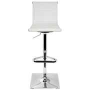 LumiSource Master Barstool | White PU Leather and Chrome | Kitchen, Bar & Break Room Seating | 18 x 15.5 x 46 in H | Model BS-TW-MASTERW
