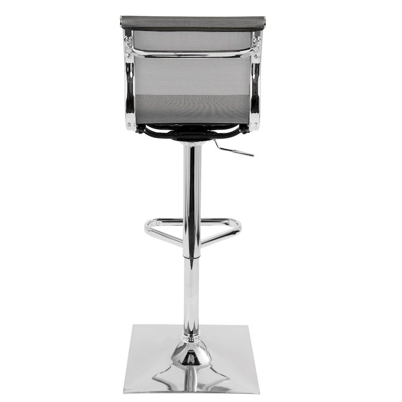 LumiSource Mirage Barstool | Silver Mesh and Chrome | Kitchen, Bar & Break Room Seating | 15.5 x 17 x 47 in H | Model BS-TW-MIRAGESV