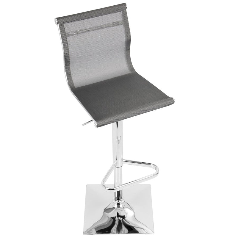LumiSource Mirage Barstool | Silver Mesh and Chrome | Kitchen, Bar & Break Room Seating | 15.5 x 17 x 47 in H | Model BS-TW-MIRAGESV