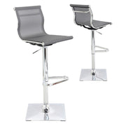 LumiSource Mirage Barstool | Silver Mesh and Chrome | Kitchen, Bar & Break Room Seating | 15.5 x 17 x 47 in H | Model BS-TW-MIRAGESV