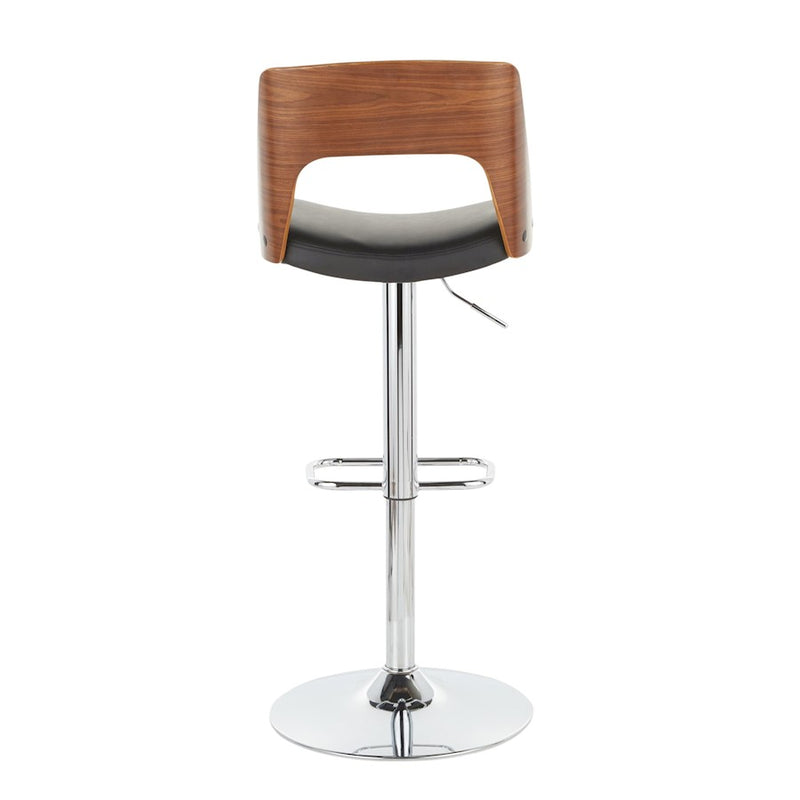 LumiSource Valencia Adj Barstool, Set/2, CH/WAL/BK