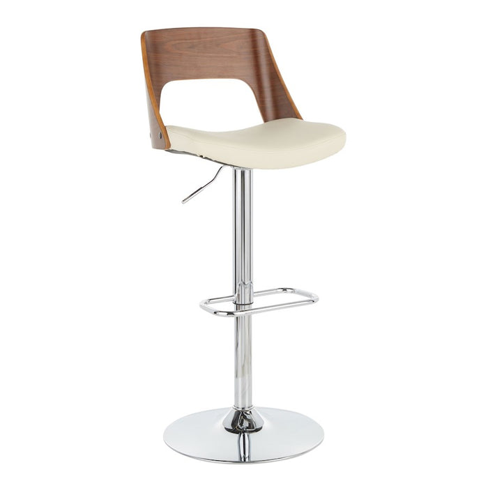 LumiSource Valencia Adj Barstool, Set/2, CH/WAL/CR
