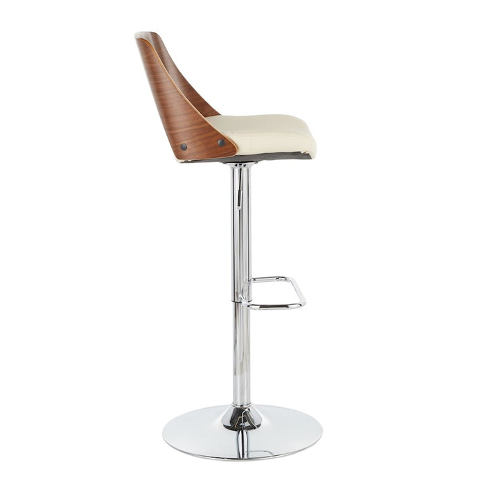 LumiSource Valencia Adj Barstool, Set/2, CH/WAL/CR