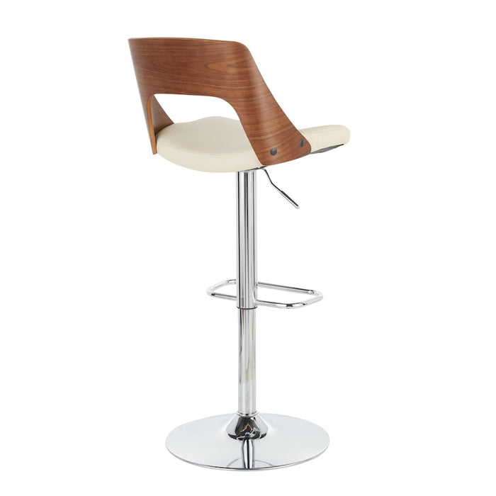 LumiSource Valencia Adj Barstool, Set/2, CH/WAL/CR