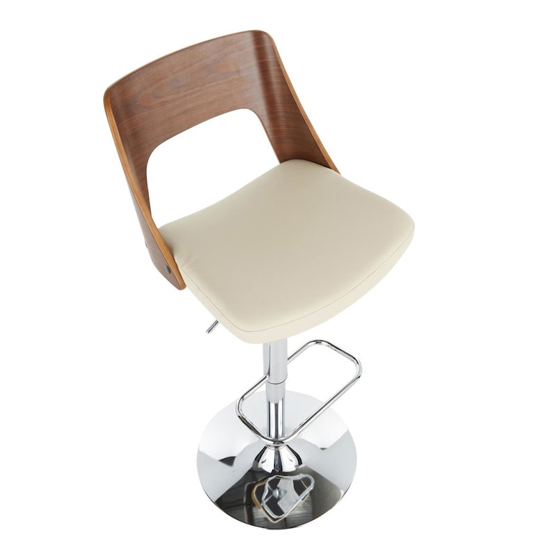 LumiSource Valencia Adj Barstool, Set/2, CH/WAL/CR