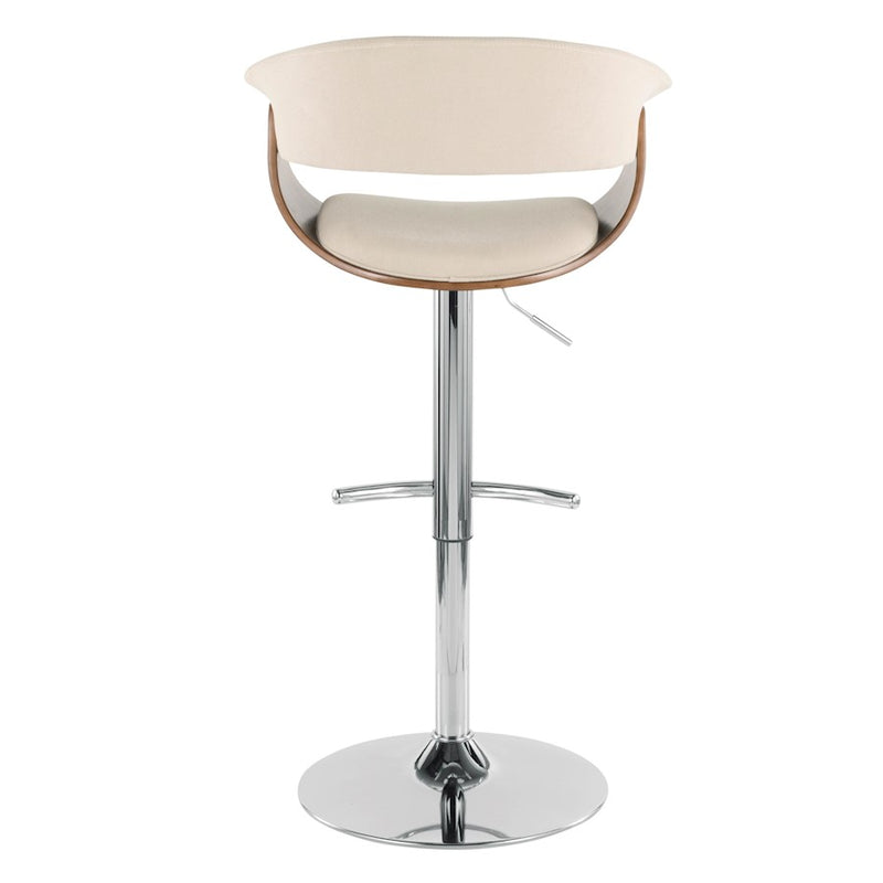 LumiSource Vintage Mod Adj Bar Stool, Set/2, CH/WAL/CR
