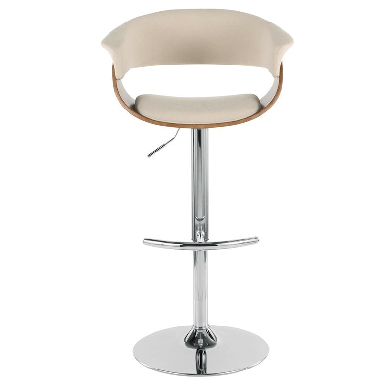 LumiSource Vintage Mod Adj Bar Stool, Set/2, CH/WAL/CR