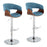 LumiSource Vintage Mod Barstool, Set/2, Chrome/Walnut/Blue - BS-VMO2-SWVRTWLBU2