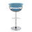 LumiSource Vintage Mod Barstool, Set of 2, Chrome/Walnut/Blue