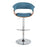 LumiSource Vintage Mod Barstool, Set of 2, Chrome/Walnut/Blue