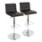 LumiSource Vasari Adj Barstool, Set/2, CH/WAL/Matte BK - BS-VSR2-SWVRECWLBK2