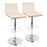 LumiSource Vasari Adj Barstool, Set/2, Chrome/Walnut/Cream - BS-VSR2-SWVRECWLCR2