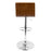 LumiSource Vasari Adj Barstool, Set/2, Chrome/Walnut/Cream