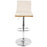 LumiSource Vasari Adj Barstool, Set/2, Chrome/Walnut/Cream