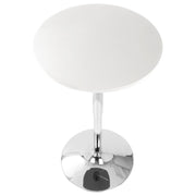 LumiSource Adjustable Bar Table 23.5in Round | White MDF Top & Chrome Base | Kitchen & Bar Height-Adjustable | Model BT-ADJ23TWW