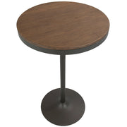 LumiSource Dakota Adjustable Bar & Dinette Table | Industrial Grey and Brown Wood Top | Kitchen Island & Dining Room | Model BT-DAKGY-BN