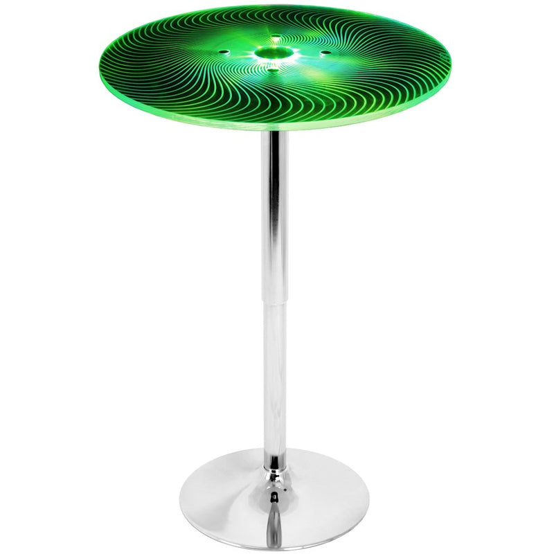LumiSource Spyra 23in LED Bar Table | Contemporary Acrylic and Chrome with Multi-Color Glow | Home Bar & Kitchen Island | Model BT-SPYRA