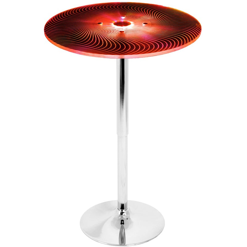 LumiSource Spyra 23in LED Bar Table | Contemporary Acrylic and Chrome with Multi-Color Glow | Home Bar & Kitchen Island | Model BT-SPYRA