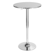 LumiSource Bistro 25.5in Adjustable Bar Table | Contemporary Brushed Aluminum and Chrome | Kitchen & Dining Room | Model BT-TLBISTRO23RN