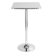 LumiSource Bistro 25.5in Adjustable Bar Table | Contemporary Brushed Aluminum and Chrome | Kitchen & Dining Room | Model BT-TLBISTRO23SQ