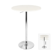 LumiSource Elia Adjustable Bar Table | White MDF Top & Chrome Base | Kitchen & Bar | 28 x 28 x 41 in | Model BT-TLELIA27W