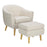 LumiSource Rockwell Chair/Ottoman Set, Natural Wood/Cream Fabric - C2-RKWLNACR