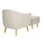 LumiSource Rockwell Chair/Ottoman Set, Natural Wood/Cream Fabric