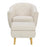 LumiSource Rockwell Chair/Ottoman Set, Natural Wood/Cream Fabric