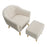 LumiSource Rockwell Chair/Ottoman Set, Natural Wood/Cream Fabric