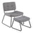 LumiSource Stout Lounge Chair + Ottoman, Black Steel/Grey Fabric - C2-STOUTBKGY