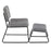 LumiSource Stout Lounge Chair + Ottoman, Black Steel/Grey Fabric